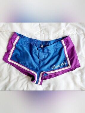 Aeropostale Blue and Purple Women's Athletic Shorts